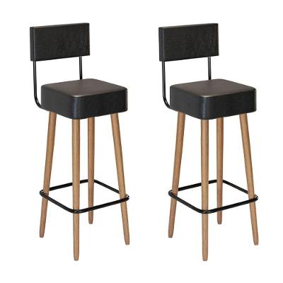 Kit 2 Banquetas Barcelona 96cm Couríssimo Preto - Salaone Preto