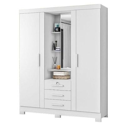 Guarda Roupa Solteiro Capelinha Premium 3 Portas Branco – Zanzini
