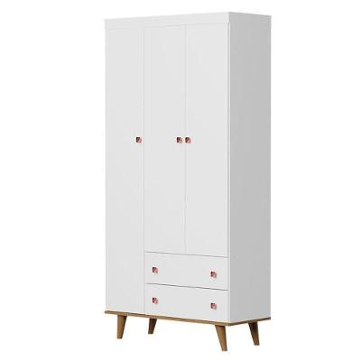 Guarda Roupa Infantil Fernanda 3 Portas Branco Acetinado Bétula - Carolina