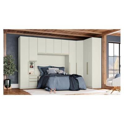 Quarto Modulado Casal Ambiente Composição 3 New Predileto 6 Peças Areia - Henn