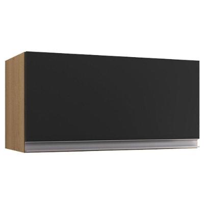 Armário Aéreo Para Cozinha Andréia 1 Porta Amendoa Preto – Ajl