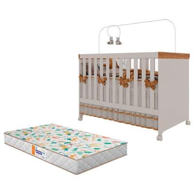 Berço Americano Mini Cama Antonella Off White Caramelo Com Colchão Gazin – Canaã