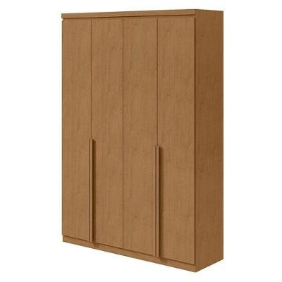 Guarda Roupa Solteiro Alonzo 4 Portas Amêndoa Clean - Lopas