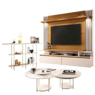 Home Suspenso Cosmo Cinamomo Off White E Aparador Infinity E Kit Mesa De Centro Sky Off White- Hb Móveis