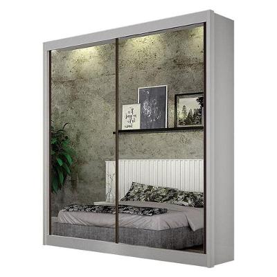 Guarda Roupa 2 Portas 2 Espelhos São Paulo Gold Branco – Leifer Móveis
