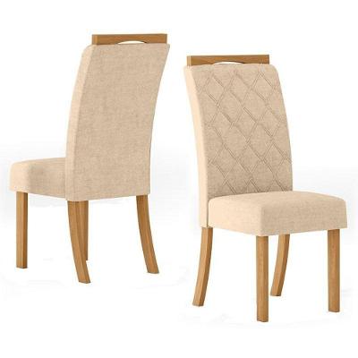 Cadeira Para Mesa De Jantar Labelle Kit 02 Peças Linho – Henn