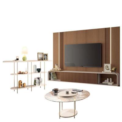 Home Suspenso Empire Castanho Off White E Aparador Infinity E Mesa De Centro Sky Com Tampo De Vidro Off White- Hb Móveis