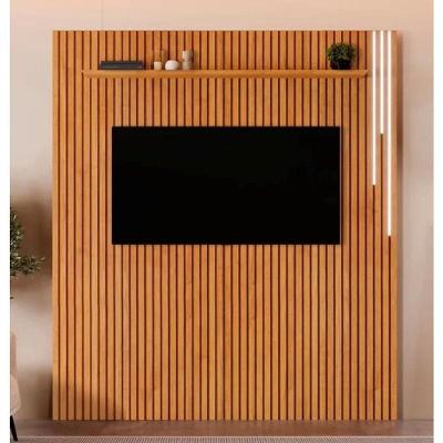 Painel Ripado Paris 183cm X 217cm Com Led E Prateleira Naturalle - Mavaular