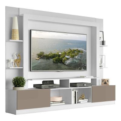 Estante Tv 65" E 2 Portas Oslo Multimóveis V3395 Branca/Lacca Fumê Branco/Lacca Fumê