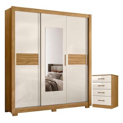 Guarda Roupa Casal Canadá E Cômoda Ms913 Freijó Off White – Moval