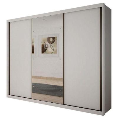 Guarda Roupa Casal Palazzo 3 Portas 6 Gavetas Neve Com Espelho – Novo Horizonte