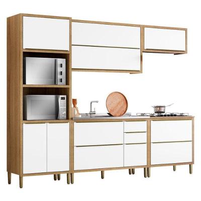 Cozinha Modulada Paola Composição 6 Carvalho Dakar Branco Brilho - Aramóveis