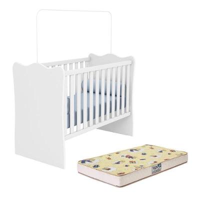 Berço Doce Sonho Branco Com Colchão Supreme - Qmovi Branco