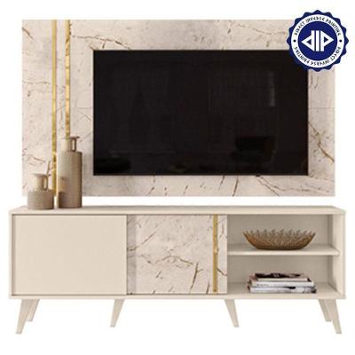 Rack Bancada E Painel Para Tv Cronos Calacata Off White – Madetec
