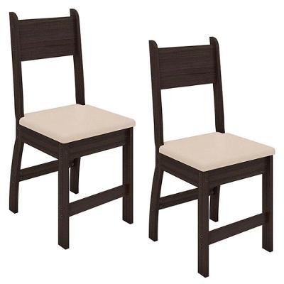 Cadeira Para Mesa De Jantar Milano Kit 2 Peças Amêndoa Savana - Poliman