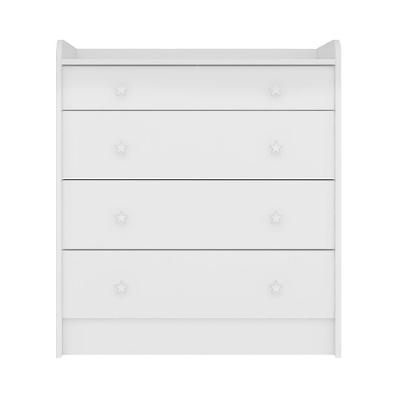 Cômoda Infantil 4 Gavetas Doce Sonho Branco Com Trocador - Qmovi Branco