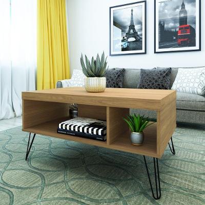 Mesa De Centro 91Cm Com Nichos Multimóveis Cr45148 Carvalho Carvalho