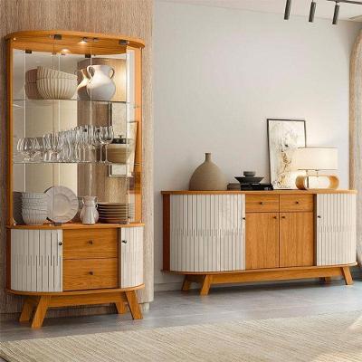 Aparador Para Sala Buffet Ambiente Mônaco E Cristaleira Moss Cinamomo Off White – Madetec