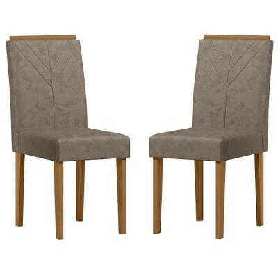 Cadeira Para Mesa De Jantar Amanda Kit 2 Peças Ype Camurça Marrom – New Ceval