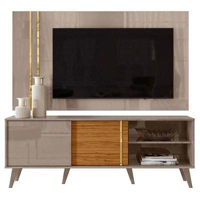 Rack Bancada E Painel Para Tv Cronos Fendi Naturale – Madetec