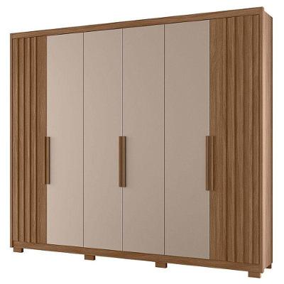 Guarda Roupa Casal Araguaia 6 Portas Carvalho Fendi - Moval
