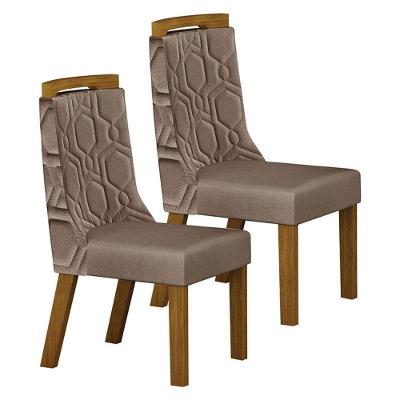 Cadeira Para Mesa De Jantar ágata Mdf Kit 2 Peças Freijó Joli Camurça – Leifer Móveis