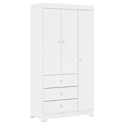 Guarda Roupa Infantil Duda 3 Portas Branco Brilho – Phoenix Baby