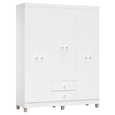 Guarda Roupa Infantil Ternura Baby 6 Portas Branco Brilho – Incorplac