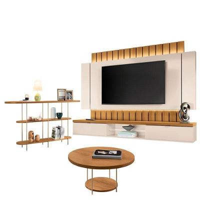 Home Suspenso Illusion 2.2 Cinamomo Off White E Aparador Infinity E Mesa De Centro Sky Cinamomo- Hb Móveis