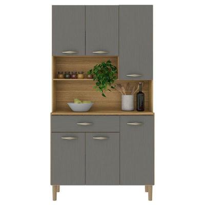 Kit Cozinha 6 Portas Apolo Freijó Gris - Kits Paraná
