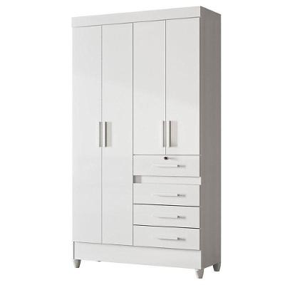 Guarda Roupa Infantil Sobral 4 Portas Branco Flex - Moval