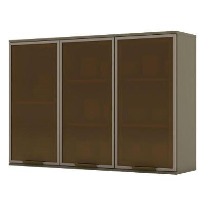 Armário Aéreo Connect 3 Portas De Vidro 120 Cm Duna – Henn