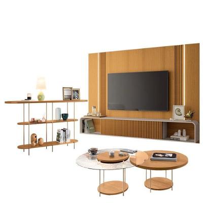 Home Suspenso Empire Cinamomo Off White E Aparador Infinity E Kit Mesa De Centro Sky Cinamomo- Hb Móveis