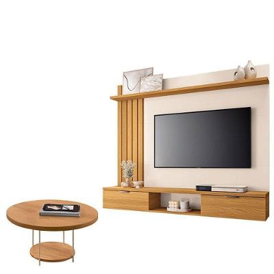 Painel Para Tv Suspenso Lets E Mesa De Centro Sky Cinamomo Off White – Hb Móveis