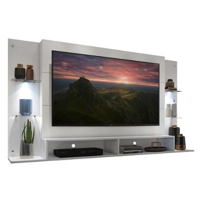 Painel Com Suporte Tv 60" E 2 Leds Vegas Multimóveis V3677 Branco Branco