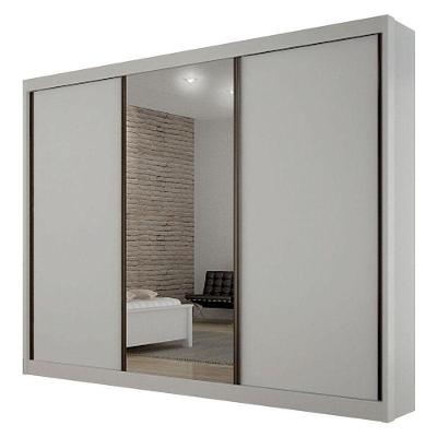 Guarda Roupa 6 Gavetas San Marino Premium Com Espelho Branco – Leifer Móveis
