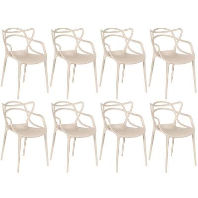 Kit 8 Cadeiras Allegra - Nude