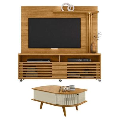 Estante Home Theater Frizz Com Mesa De Centro Indianápolis Cumaru Opala - Madetec