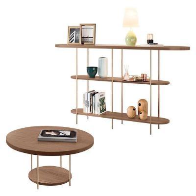 Aparador Infinity E Mesa De Centro Sky Castanho – Hb Móveis