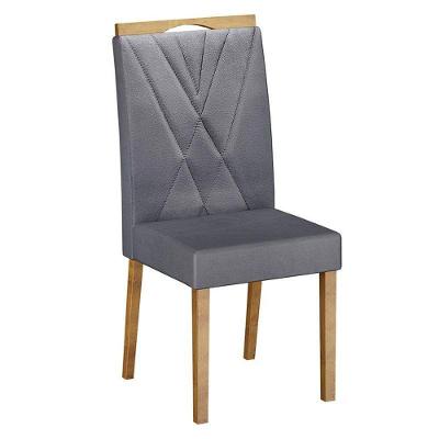 Cadeira Para Mesa De Jantar Lara Kit 02 Peças Veludo Grafite - Valdemóveis