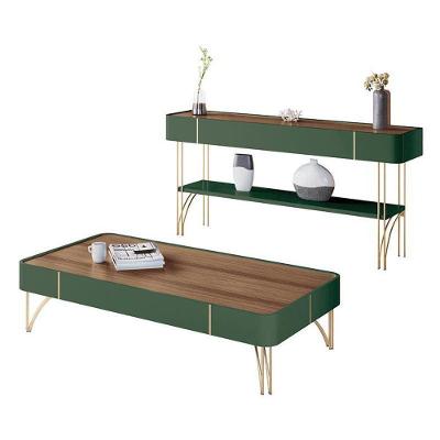 Aparador Vivant E Mesa De Centro Cadenza Verde Pistache Castanho – Hb Móveis