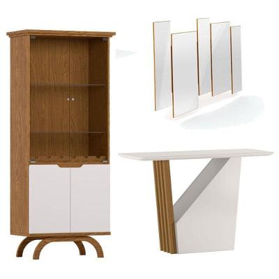 Cristaleira Vicenza Com Aparador Buffet Veneza E Espelho Isadora Ype Off White – New Ceval