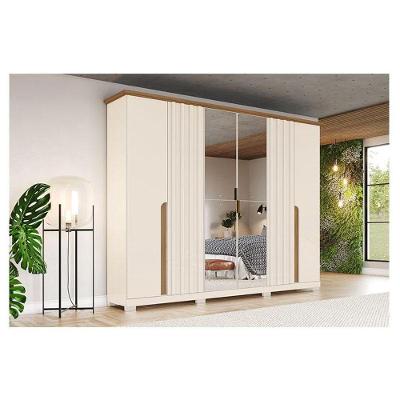 Guarda Roupa Casal Ambiente Napoli 6 Portas Off White Nature - Henn