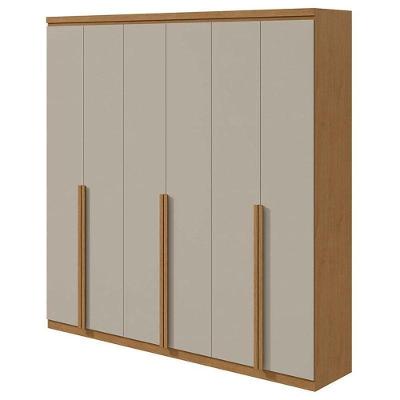 Guarda Roupa Casal Alonzo 6 Portas Amêndoa Clean Off White - Lopas