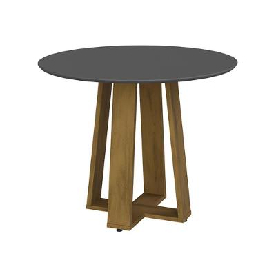 Mesa De Jantar Redonda 103cm Multimóveis Cr50043 Carvalho/cinza Carvalho/cinza