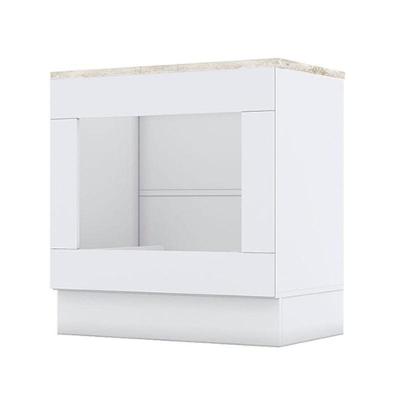 Balcão Forno De Embutir Americana Branco Com Tampo Para Cooktop Calcare – Henn