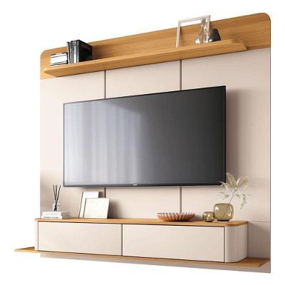 Home Suspenso Galax Cinamomo Off White E Mesa De Centro Sky Com Tampo De Vidro Cinamomo- Hb Móveis