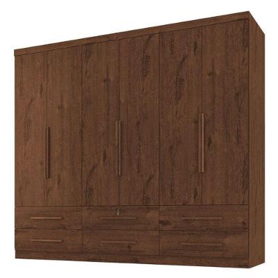 Guarda Roupa Casal Maximus Plus 6 Portas Jacarandá – Zanzini