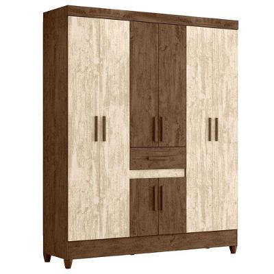 Guarda Roupa Casal Portugal 8 Portas Castanho Wood Avelã Wood - Moval