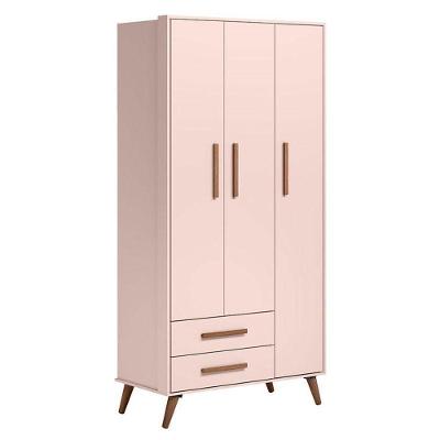 Guarda Roupa Infantil Q Encanto 3830 Retrô Rosa – Qmovi